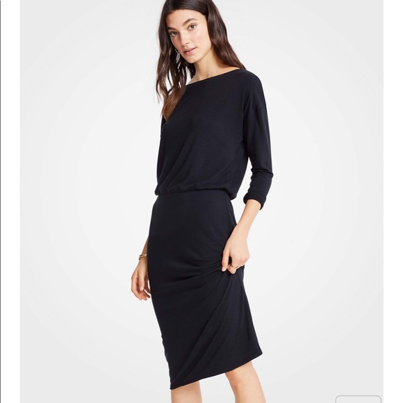 Ann Taylor Dresses & Skirts - ANN TAYLOR SHIRRED SHEATH BLACK DRESS